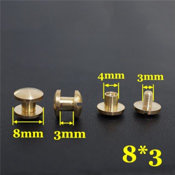 FD843 Dome Head Chicago Screw Posts 8x4x3mm 100pcs/Bag