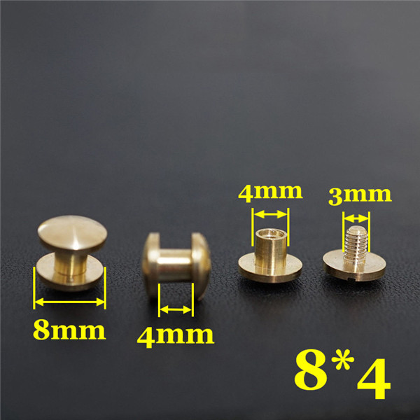 FD844 Dome Head Chicago Screw Posts 8x4x4mm 100pcs/Bag