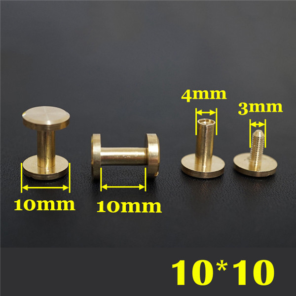 FF10410 Flat Head Chicago Screw Posts 10x4x10mm 100pcs/Bag