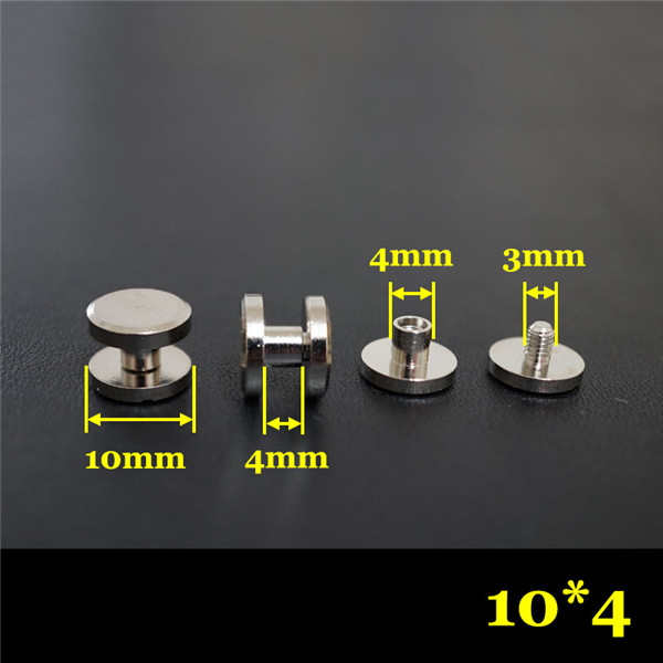 FF1044 Flat Head Chicago Screw Posts 10x4x4mm 100pcs/Bag