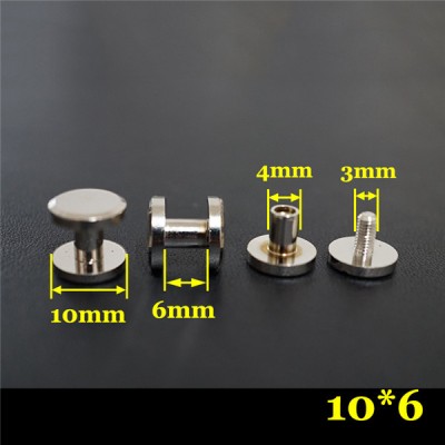 FF1046 Flat Head Chicago Screw Posts 10x4x6mm 100pcs/Bag