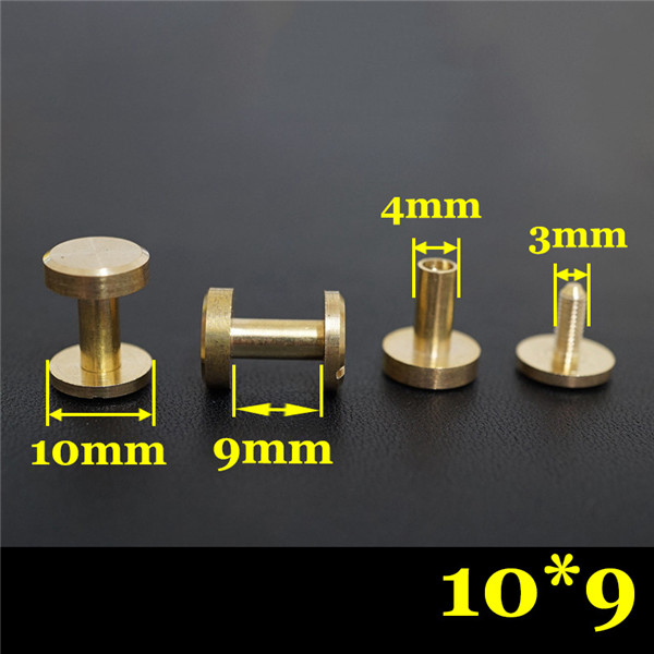FF1049 Flat Head Chicago Screw Posts 10x4x9mm 100pcs/Bag