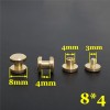 FF844 Flat Head Chicago Screw Posts 8x4x4mm 100pcs/Bag