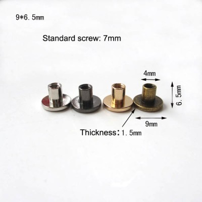 XL503 Chicago Screws-Binding Screws-Plane 9x6.5mm 100pcs/bag (Screw is iron)