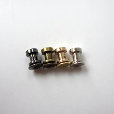 XL506 Chicago Screws bolts-Binding Screws-Plane Copper flat head nail/With double flat head match screw/Books nail 6x7mm 100pcs/bag (Screw is iron)