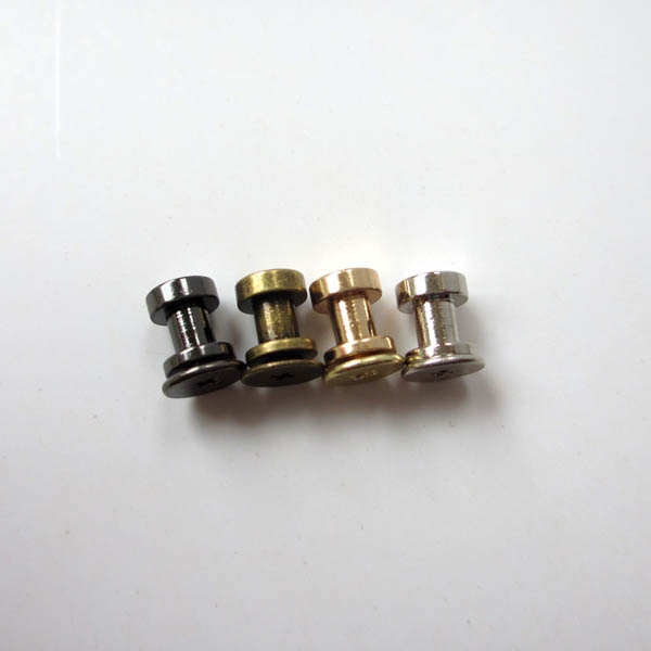 XL506 Chicago Screws bolts-Binding Screws-Plane Copper flat head nail/With double flat head match screw/Books nail 6x7mm 100pcs/bag (Screw is iron)