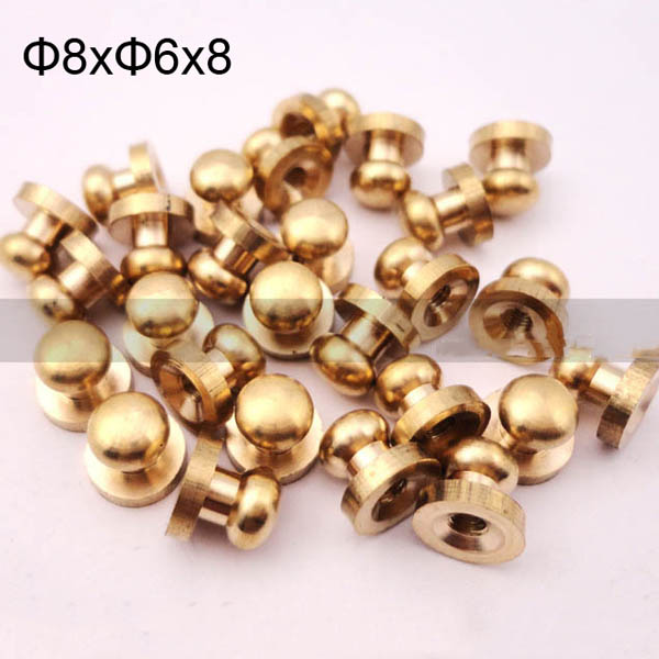 FR108 Monk Head Screws For Leather 8x6x8mm 100pcs/Bag