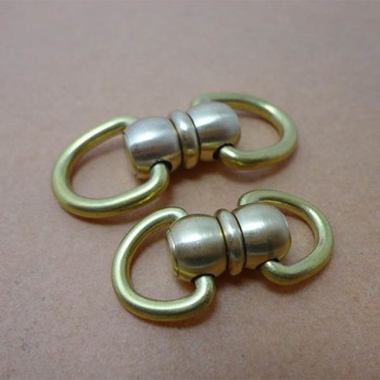 FR601 Belt Loop Rotating Monk Head Screws With Ring Rotary Universal Joint/8 Words Ring Connection/Copper 8 Word Buckle 10x3x45mm 100pcs/bag