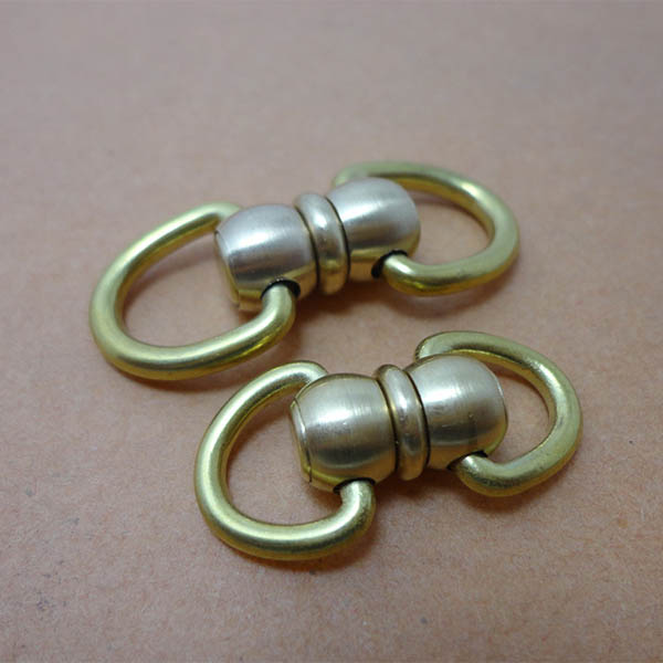 FR601 Belt Loop Rotating Monk Head Screws With Ring Rotary Universal Joint/8 Words Ring Connection/Copper 8 Word Buckle 10x3x45mm 100pcs/bag