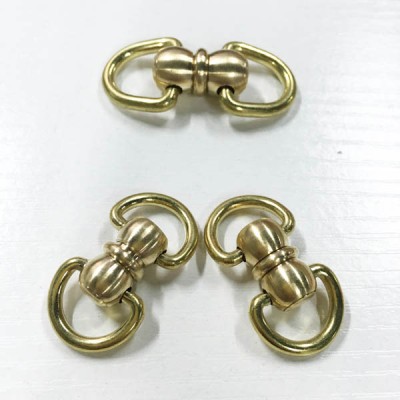 FR602 Belt Loop Rotating Monk Head Screws With Ring Rotary Universal Joint/8 Words Ring Connection/Copper 8 Word Buckle 9x2.5x22mm 100pcs/bag