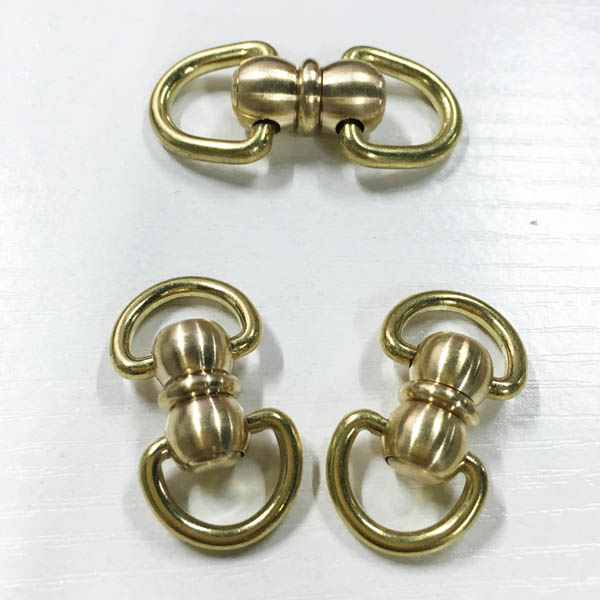 FR602 Belt Loop Rotating Monk Head Screws With Ring Rotary Universal Joint/8 Words Ring Connection/Copper 8 Word Buckle 9x2.5x22mm 100pcs/bag