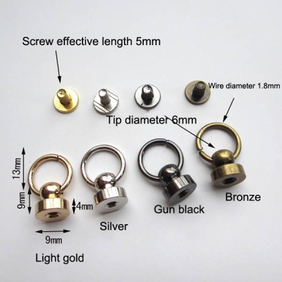 XL505 Monk Head Screws With Ring Belt Loop Rotating 9x6x9mm 100pcs/bag