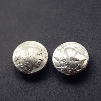 NA014 Indian Head Yak Buffalo Conchos 21mm