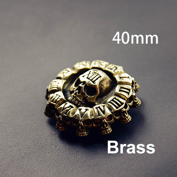 NA023 Brass Conchos Death Skull Clock 40mm