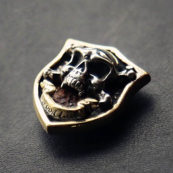 NA025 Buy Conchos Skull Badge 25x30mm