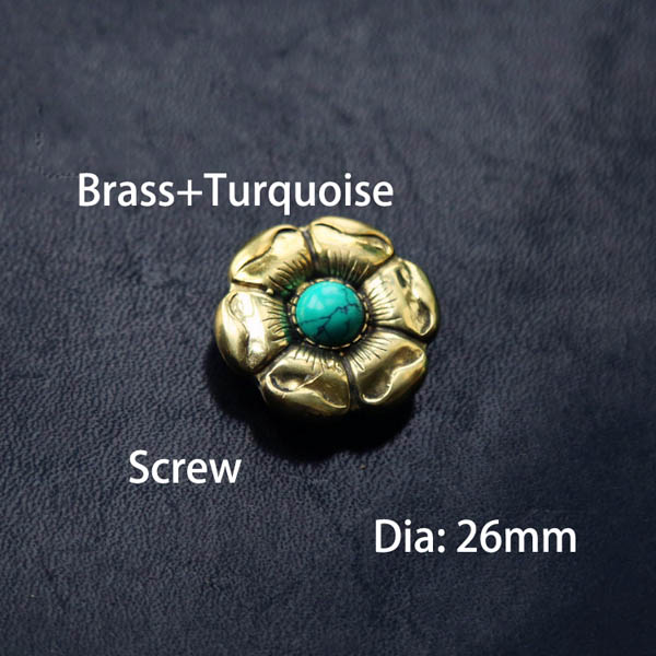 NA045 Flower Conchos Turquoise conchos 26mm