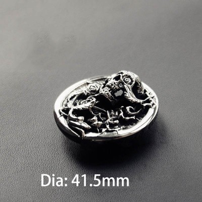 NA070 Gothic Style Skull Thorns Rose Conchos 41.5mm