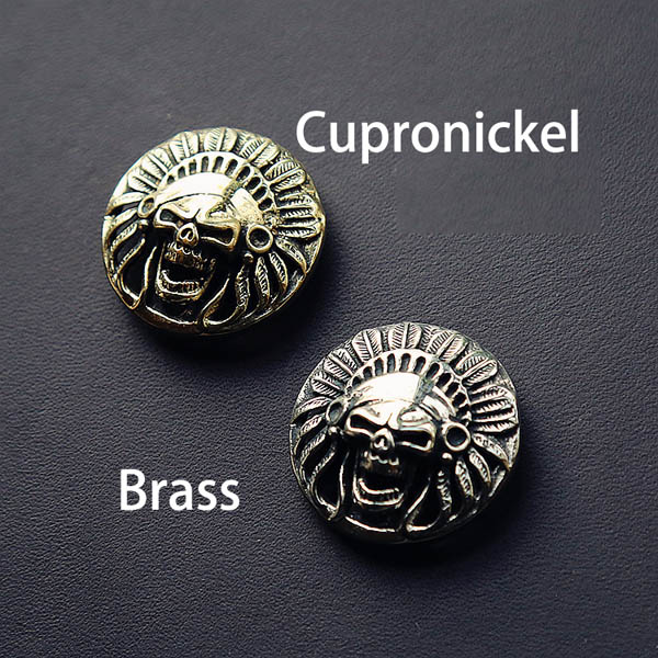 NA076 Relief Skull Indian Chief Conchos 30mm