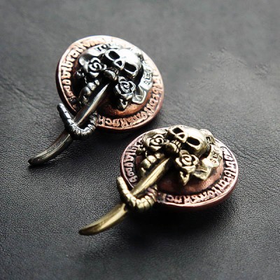 NA080 Love and Death (Skulls and Roses) Conchos 24x62mm