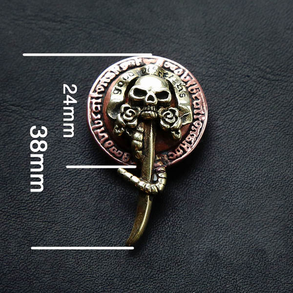 NA080 Love and Death (Skulls and Roses) Conchos 24x62mm