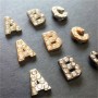 B004 Zinc Alloy Letter  Rivets with rhinestone 11mm in Height A to Z 26pcs/bag