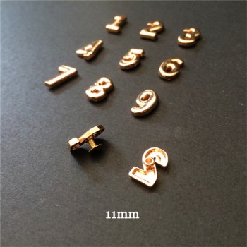 B005 Zinc Alloy Arabic Numeral Rivets 11mm in Height 0 to 9 10pcs/bag