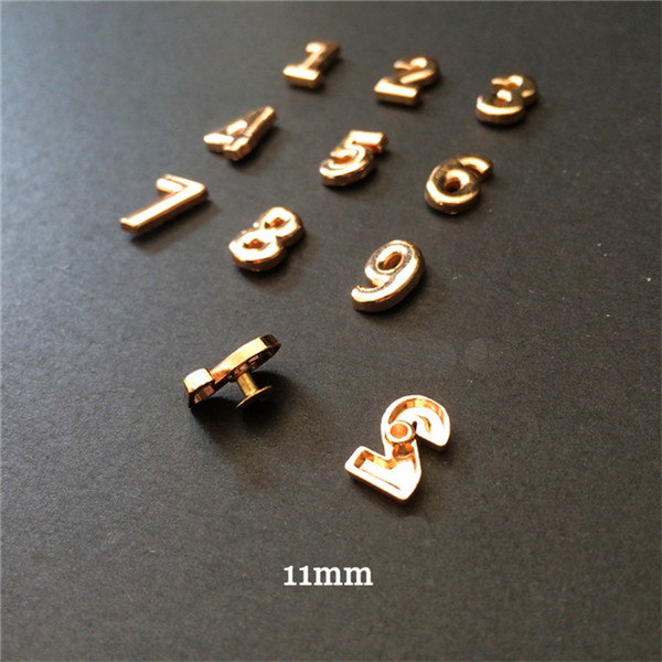 B005 Zinc Alloy Arabic Numeral Rivets 11mm in Height 0 to 9 10pcs/bag