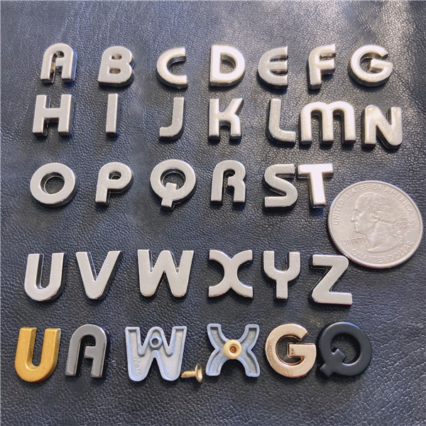 B006 New Design 6 Color for Choose , Zinc Alloy Letter  Rivets 12.9mm in Height A to Z 26pcs/bag