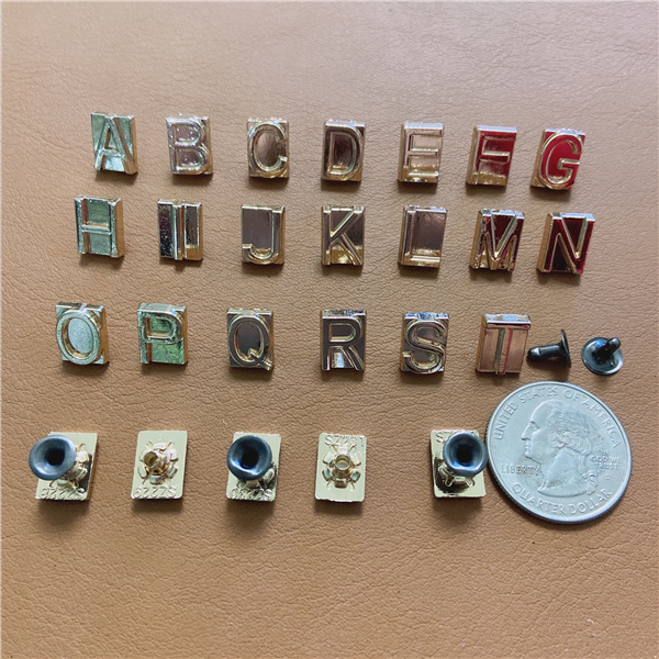 B007 Zinc Alloy Letter  Rivets 11mm in Height A to Z 26pcs/bag