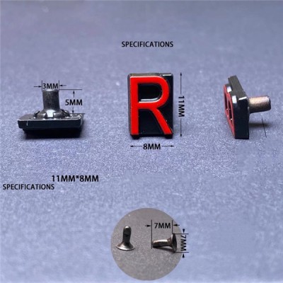 B007 Zinc Alloy Letter  Rivets 11mm in Height A to Z 26pcs/bag