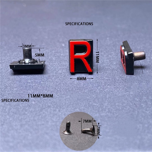 B007 Zinc Alloy Letter  Rivets 11mm in Height A to Z 26pcs/bag