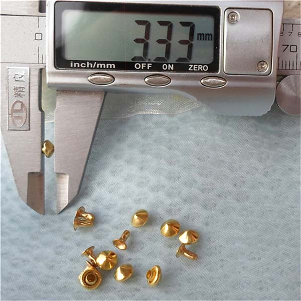 T018 Cone iron/brass rivets 5x3mm 1000pcs/bag