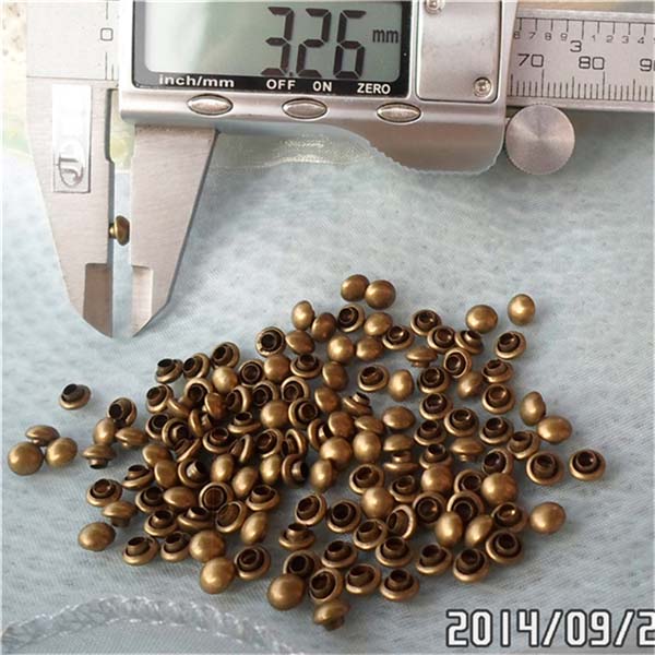 T011 Domed Rivets For Leather(iron/brass) 5x3mm 1000pcs/bag