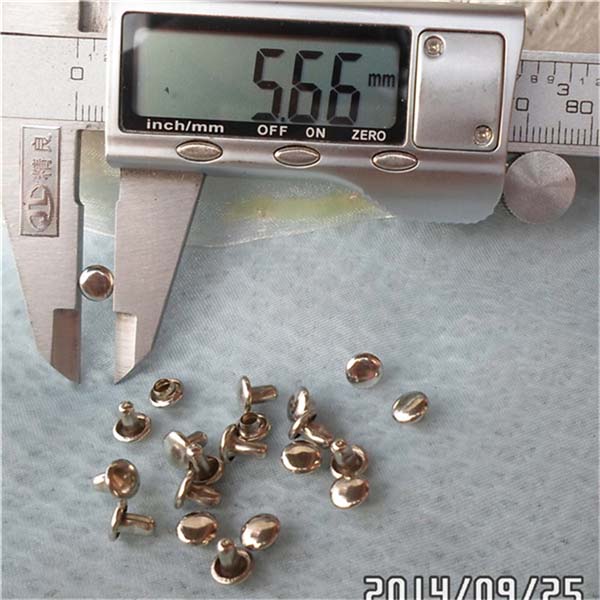 T027 Flat Head Brass Rivets(iron/brass) 6mm 1000pcs/bag