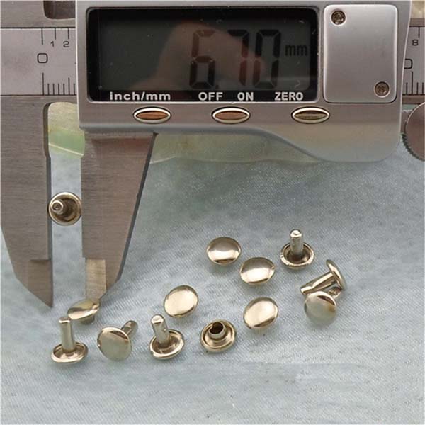 T028 Flat Steel Rivets(iron/brass) 7mm 1000pcs/bag