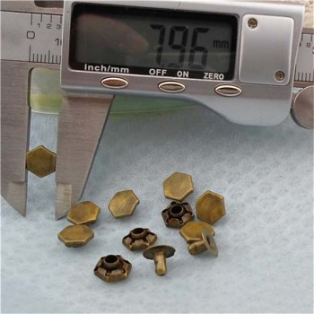 T062 Flat Rivets(iron/brass) 8mm 1000pcs/bag
