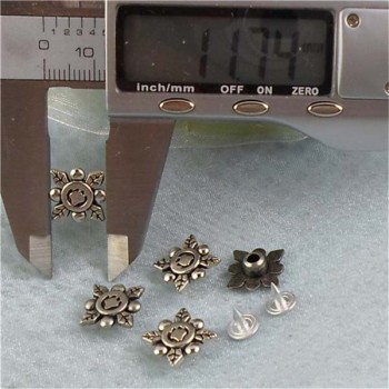 K125 Flowers Alloy Rivets 12x5mm 100pcs/bag