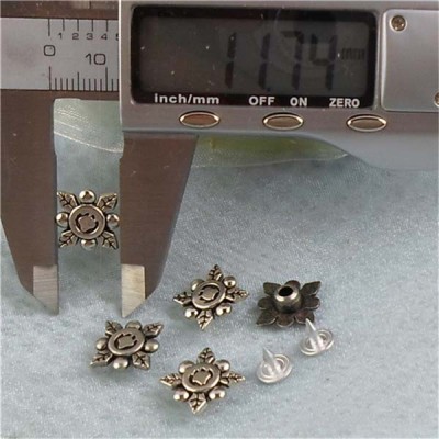 K125 Flowers Alloy Rivets 12x5mm 100pcs/bag
