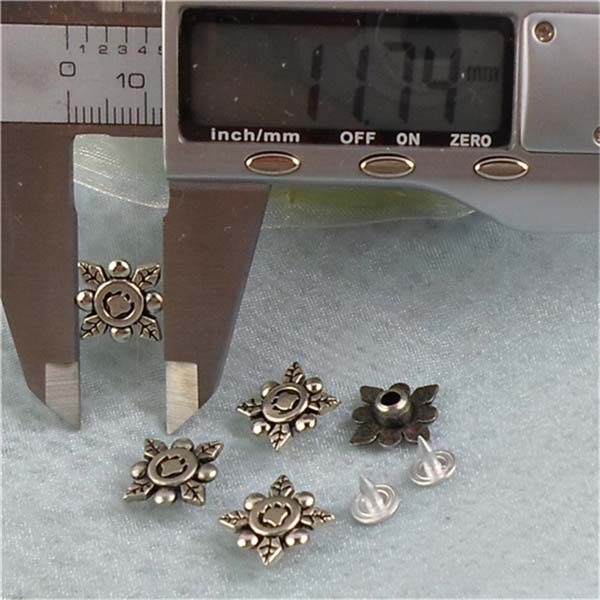 K125 Flowers Alloy Rivets 12x5mm 100pcs/bag