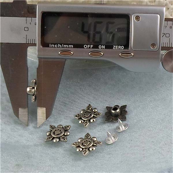 K125 Flowers Alloy Rivets 12x5mm 100pcs/bag