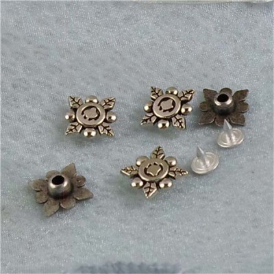 K125 Flowers Alloy Rivets 12x5mm 100pcs/bag