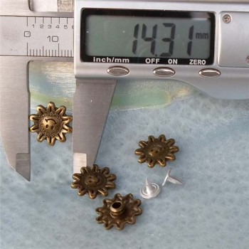 K126 Flowers Alloy Rivets 14x4mm 100pcs/bag