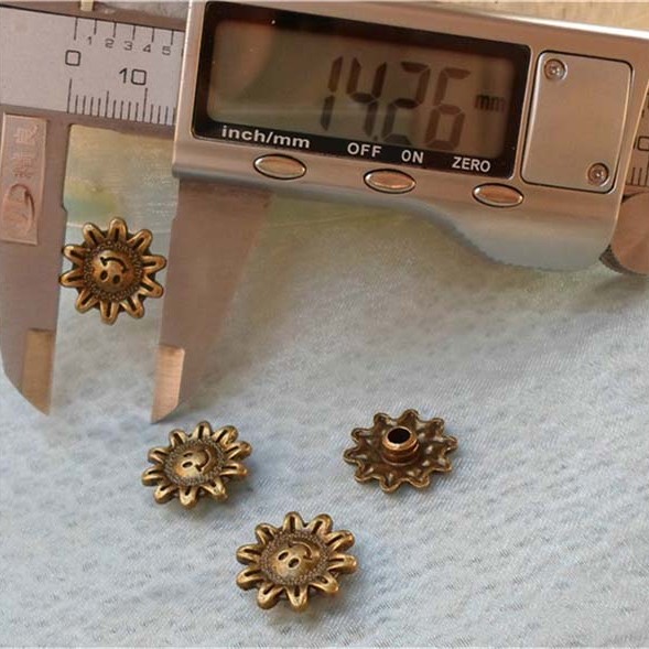 K126 Flowers Alloy Rivets 14x4mm 100pcs/bag