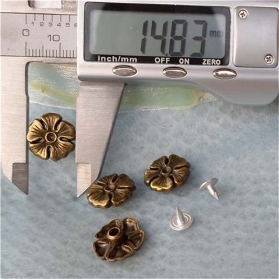 K127 Flowers Alloy Rivets 15x5mm 100pcs/bag