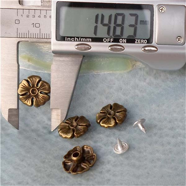 K127 Flowers Alloy Rivets 15x5mm 100pcs/bag