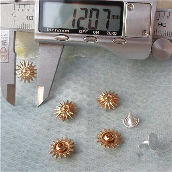 K133 Flowers Alloy Rivets 12x4.5mm 100pcs/bag