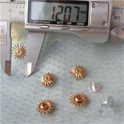 K133 Flowers Alloy Rivets 12x4.5mm 100pcs/bag