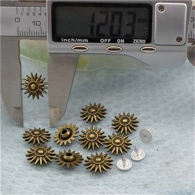 K133 Flowers Alloy Rivets 12x4.5mm 100pcs/bag
