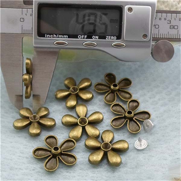 K156 Flowers alloy rivets 22x5mm 100pcs/bag