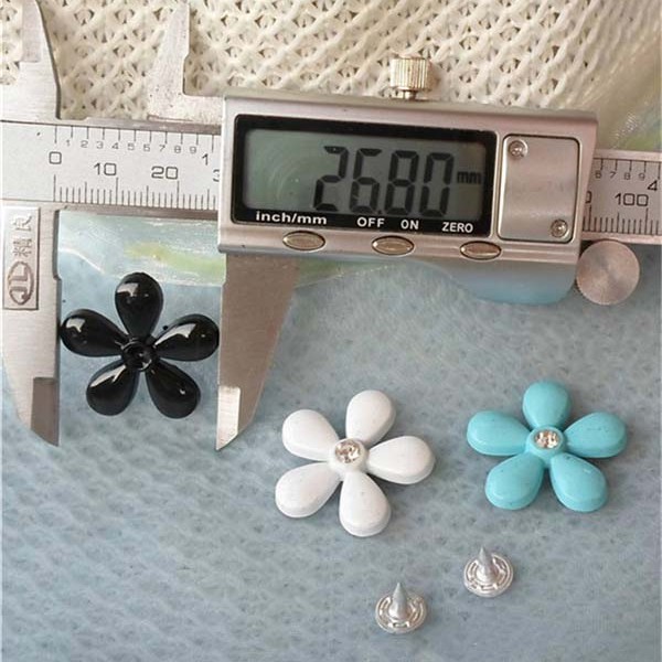 K161 Flowers Alloy Rivets 27x5.5mm 100pcs/bag